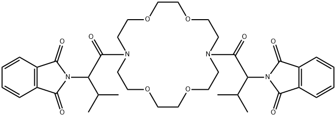 2-[1-[16-[2-(1,3-dioxoisoindol-2-yl)-3-methylbutanoyl]-1,4,10,13-tetraoxa-7,16-diazacyclooctadec-7-yl]-3-methyl-1-oxobutan-2-yl]isoindole-1,3-dione|