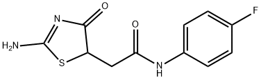 N-(4-fluorophenyl)-2-(2-imino-4-oxothiazolidin-5-yl)acetamide 化学構造式