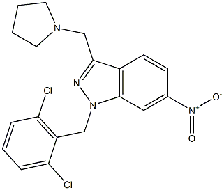 1-[(2,6-dichlorophenyl)methyl]-6-nitro-3-(pyrrolidin-1-ylmethyl)indazole