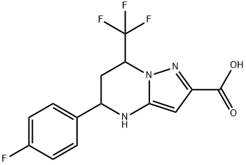 5-(4-氟苯基)-7-(三氟甲基)-4,5,6,7-四氢吡唑并[1,5-A]嘧啶-2-羧酸 结构式