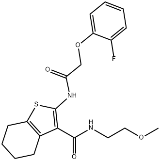 2-(2-(2-fluorophenoxy)acetamido)-N-(2-methoxyethyl)-4,5,6,7-tetrahydrobenzo[b]thiophene-3-carboxamide 结构式