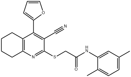 2-((3-cyano-4-(furan-2-yl)-5,6,7,8-tetrahydroquinolin-2-yl)thio)-N-(2,5-dimethylphenyl)acetamide Struktur