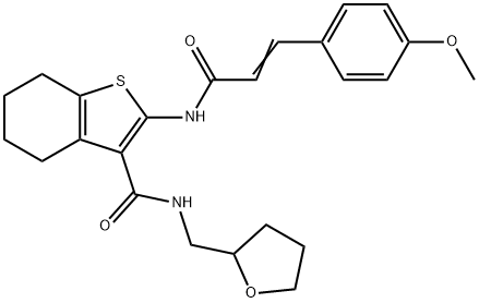 (E)-2-(3-(4-methoxyphenyl)acrylamido)-N-((tetrahydrofuran-2-yl)methyl)-4,5,6,7-tetrahydrobenzo[b]thiophene-3-carboxamide Structure