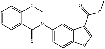 methyl 5-((2-methoxybenzoyl)oxy)-2-methylbenzofuran-3-carboxylate Structure