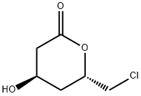 2H-Pyran-2-one, 6-(chloromethyl)tetrahydro-4-hydroxy-, (4R,6S)- 化学構造式
