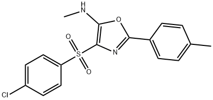 4-((4-chlorophenyl)sulfonyl)-N-methyl-2-(p-tolyl)oxazol-5-amine 结构式