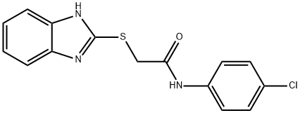 2-((1H-benzo[d]imidazol-2-yl)thio)-N-(4-chlorophenyl)acetamide 化学構造式