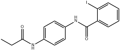 2-iodo-N-[4-(propanoylamino)phenyl]benzamide 结构式