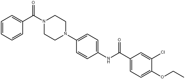 3-chloro-4-ethoxy-N-{4-[4-(phenylcarbonyl)piperazin-1-yl]phenyl}benzamide Struktur