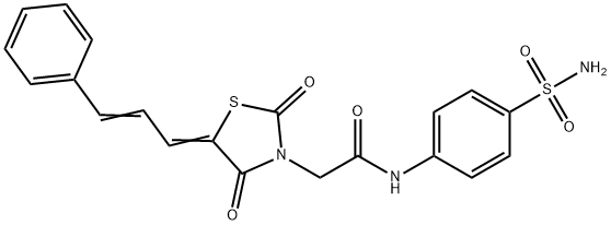 2-((Z)-2,4-dioxo-5-((E)-3-phenylallylidene)thiazolidin-3-yl)-N-(4-sulfamoylphenyl)acetamide Struktur