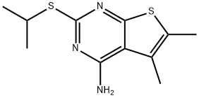 2-(isopropylthio)-5,6-dimethylthieno[2,3-d]pyrimidin-4-amine,433701-69-0,结构式