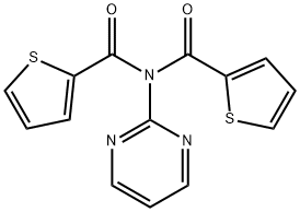 N-(嘧啶-2-基)-N-(噻吩-2-羰基)噻吩-2-甲酰胺, 438018-70-3, 结构式