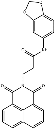 N-(benzo[d][1,3]dioxol-5-yl)-3-(1,3-dioxo-1H-benzo[de]isoquinolin-2(3H)-yl)propanamide 结构式