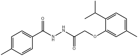 N'-[(2-isopropyl-5-methylphenoxy)acetyl]-4-methylbenzohydrazide 结构式