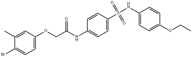 2-(4-bromo-3-methylphenoxy)-N-(4-{[(4-ethoxyphenyl)amino]sulfonyl}phenyl)acetamide Struktur
