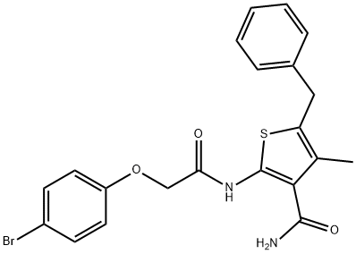 5-benzyl-2-{[(4-bromophenoxy)acetyl]amino}-4-methyl-3-thiophenecarboxamide Structure