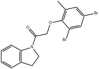 1-[(2,4-dibromo-6-methylphenoxy)acetyl]indoline Struktur