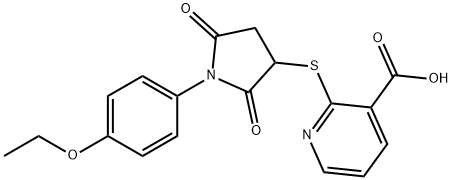 2-((1-(4-ethoxyphenyl)-2,5-dioxopyrrolidin-3-yl)thio)nicotinic acid|