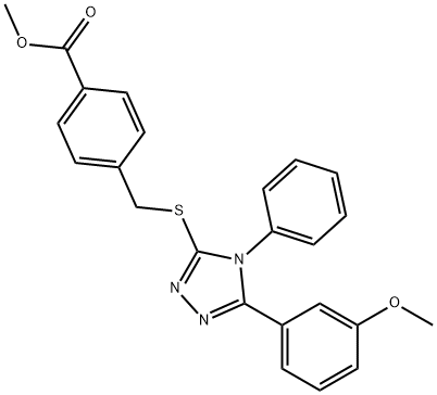 methyl 4-(((5-(3-methoxyphenyl)-4-phenyl-4H-1,2,4-triazol-3-yl)thio)methyl)benzoate Struktur