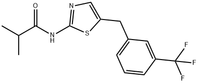 N-(5-(3-(trifluoromethyl)benzyl)thiazol-2-yl)isobutyramide,476292-57-6,结构式