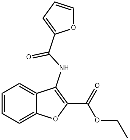 ethyl 3-(furan-2-carboxamido)benzofuran-2-carboxylate 化学構造式