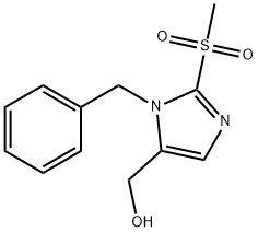 (1-benzyl-2-methanesulfonyl-1H-imidazol-5-yl)methanol Struktur