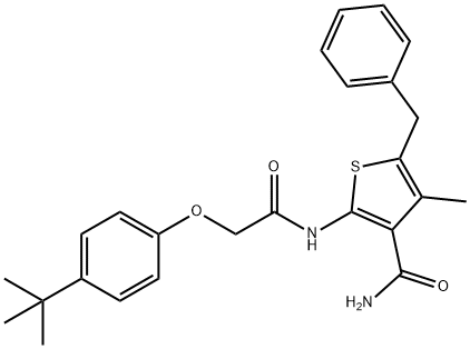 5-benzyl-2-{[(4-tert-butylphenoxy)acetyl]amino}-4-methyl-3-thiophenecarboxamide|