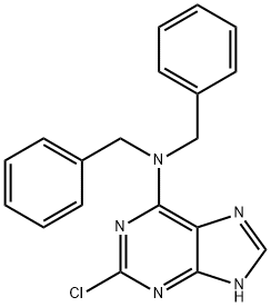 N,N-dibenzyl-2-chloro-9H-purin-6-amine Struktur