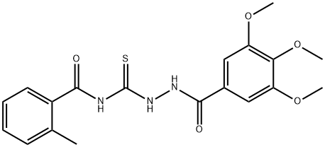 2-methyl-N-{[2-(3,4,5-trimethoxybenzoyl)hydrazino]carbonothioyl}benzamide 化学構造式