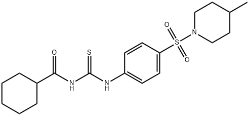 N-[({4-[(4-methyl-1-piperidinyl)sulfonyl]phenyl}amino)carbonothioyl]cyclohexanecarboxamide,497081-59-1,结构式