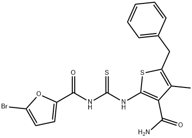 N-({[3-(aminocarbonyl)-5-benzyl-4-methyl-2-thienyl]amino}carbonothioyl)-5-bromo-2-furamide|