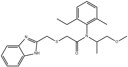 2-(((1H-benzo[d]imidazol-2-yl)methyl)thio)-N-(2-ethyl-6-methylphenyl)-N-(1-methoxypropan-2-yl)acetamide,499210-24-1,结构式