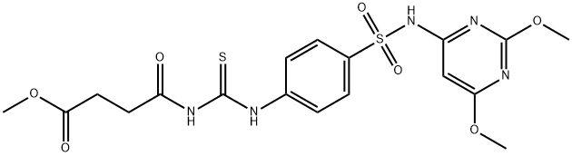 methyl 4-({[(4-{[(2,6-dimethoxy-4-pyrimidinyl)amino]sulfonyl}phenyl)amino]carbonothioyl}amino)-4-oxobutanoate Structure