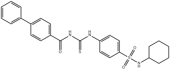 N-[({4-[(cyclohexylamino)sulfonyl]phenyl}amino)carbonothioyl]-4-biphenylcarboxamide Structure