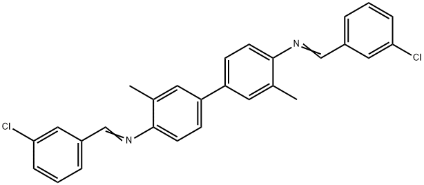 N,N'-bis(3-chlorobenzylidene)-3,3'-dimethyl-4,4'-biphenyldiamine 化学構造式