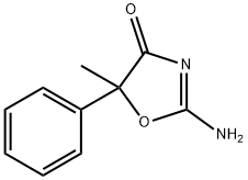 2-Amino-5-methyl-5-phenyl-oxazol-4-one 化学構造式