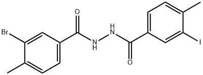 3-bromo-N'-(3-iodo-4-methylbenzoyl)-4-methylbenzohydrazide Struktur