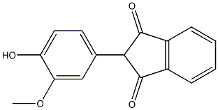 1H-Indene-1,3(2H)-dione,2-(4-hydroxy-3-methoxyphenyl)- 化学構造式