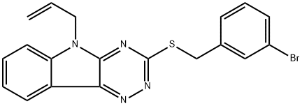 3-[(3-bromobenzyl)sulfanyl]-5-(prop-2-en-1-yl)-5H-[1,2,4]triazino[5,6-b]indole Structure