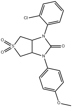 1-(2-chlorophenyl)-3-(4-methoxyphenyl)tetrahydro-1H-thieno[3,4-d]imidazol-2(3H)-one 5,5-dioxide Struktur