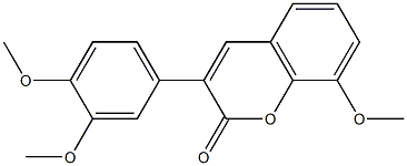 3-(3,4-dimethoxyphenyl)-8-methoxychromen-2-one 结构式