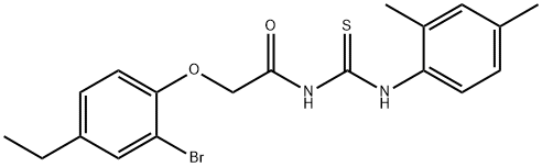 2-(2-bromo-4-ethylphenoxy)-N-{[(2,4-dimethylphenyl)amino]carbonothioyl}acetamide Structure