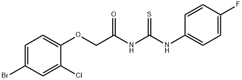 2-(4-bromo-2-chlorophenoxy)-N-{[(4-fluorophenyl)amino]carbonothioyl}acetamide Structure