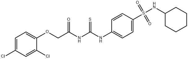 N-[({4-[(cyclohexylamino)sulfonyl]phenyl}amino)carbonothioyl]-2-(2,4-dichlorophenoxy)acetamide Structure