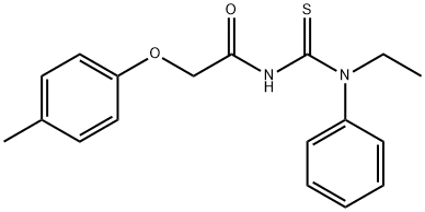 N-{[ethyl(phenyl)amino]carbonothioyl}-2-(4-methylphenoxy)acetamide 化学構造式