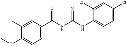 N-{[(2,4-dichlorophenyl)amino]carbonothioyl}-3-iodo-4-methoxybenzamide 化学構造式