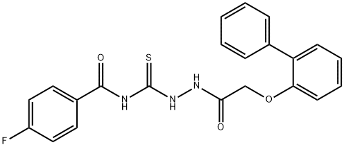 N-({2-[(2-biphenylyloxy)acetyl]hydrazino}carbonothioyl)-4-fluorobenzamide Structure