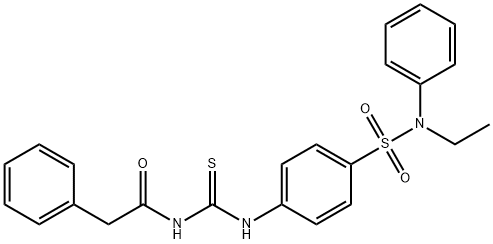 N-{[(4-{[ethyl(phenyl)amino]sulfonyl}phenyl)amino]carbonothioyl}-2-phenylacetamide,587843-04-7,结构式