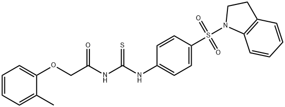 N-({[4-(2,3-dihydro-1H-indol-1-ylsulfonyl)phenyl]amino}carbonothioyl)-2-(2-methylphenoxy)acetamide 化学構造式