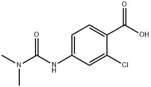Benzoic acid,2-chloro-4-[[(dimethylamino)- carbonyl]amino]- 化学構造式
